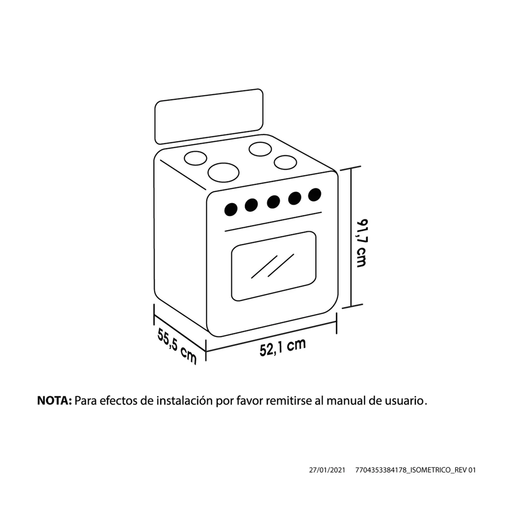 ESTUFA HACEB HORNO 4P GN REF 9002397 NG / COD.018142