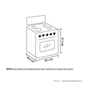 ESTUFA HACEB HORNO 4P GN REF 9002397 NG / COD.018142