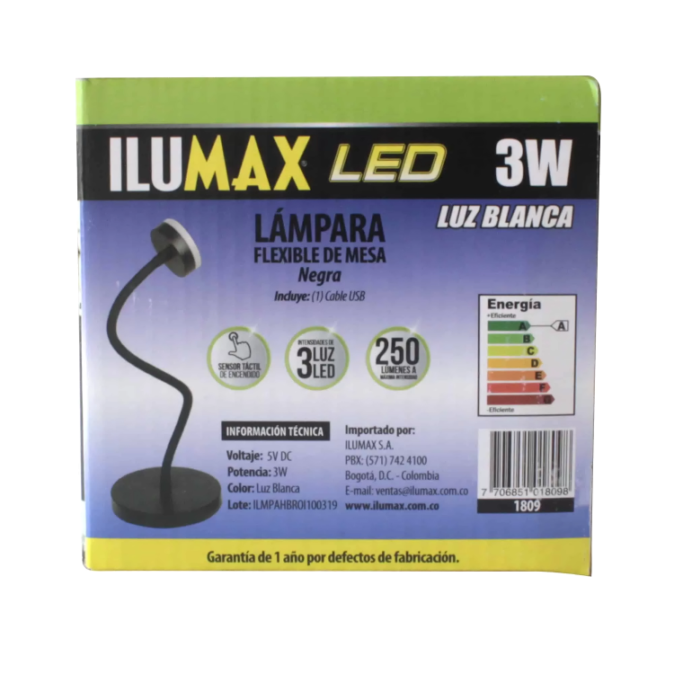 LAMPARA LED MESA ESF NEGRA 3.5