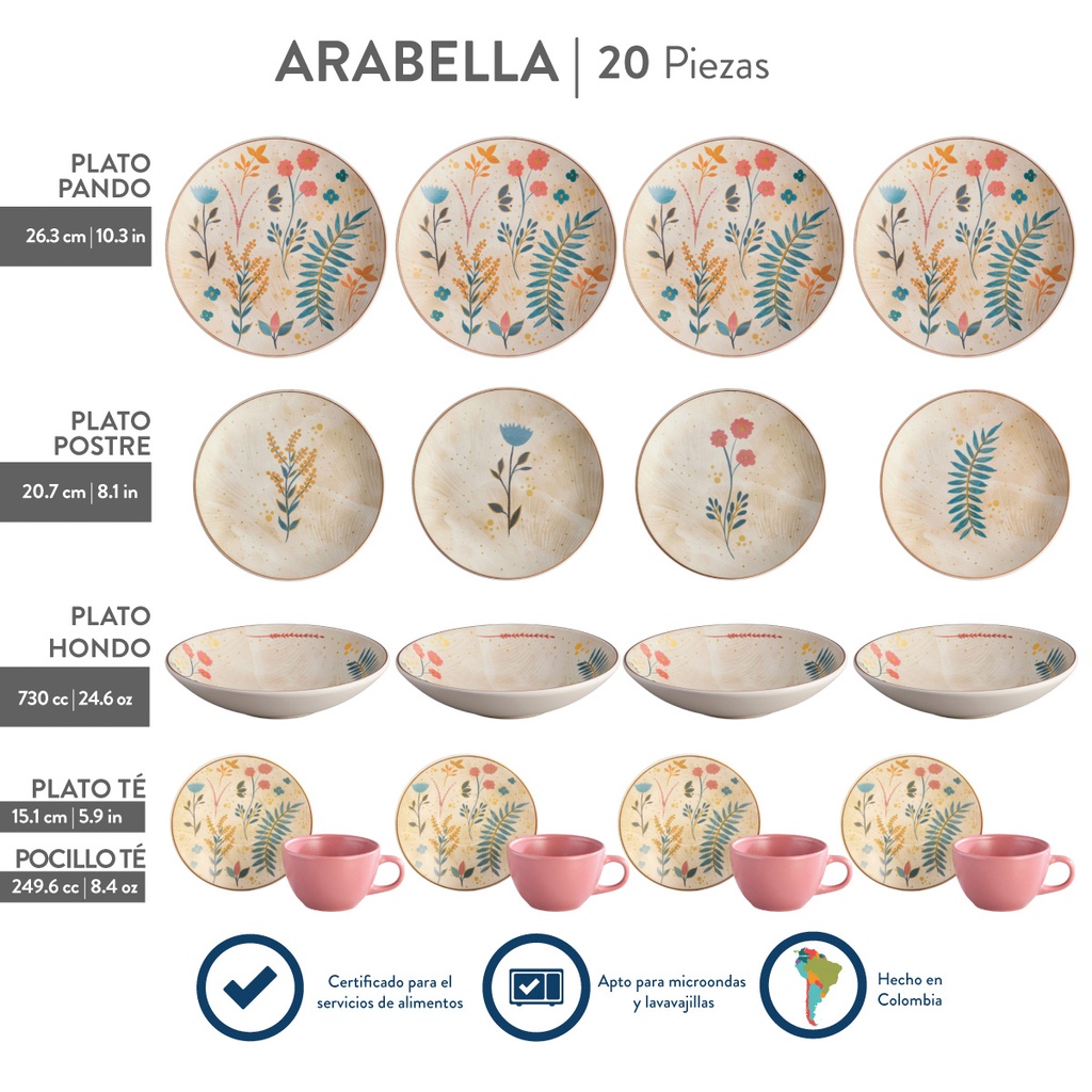 VAJILLA CORONA REF ARABELLA / COD.018920