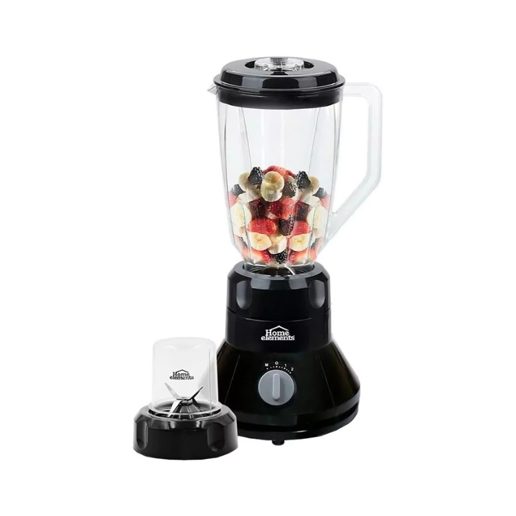 LICUADORA 2EN1 CON PICATODO HOME ELEMENTS VASO PLASTICO / COD.024481
