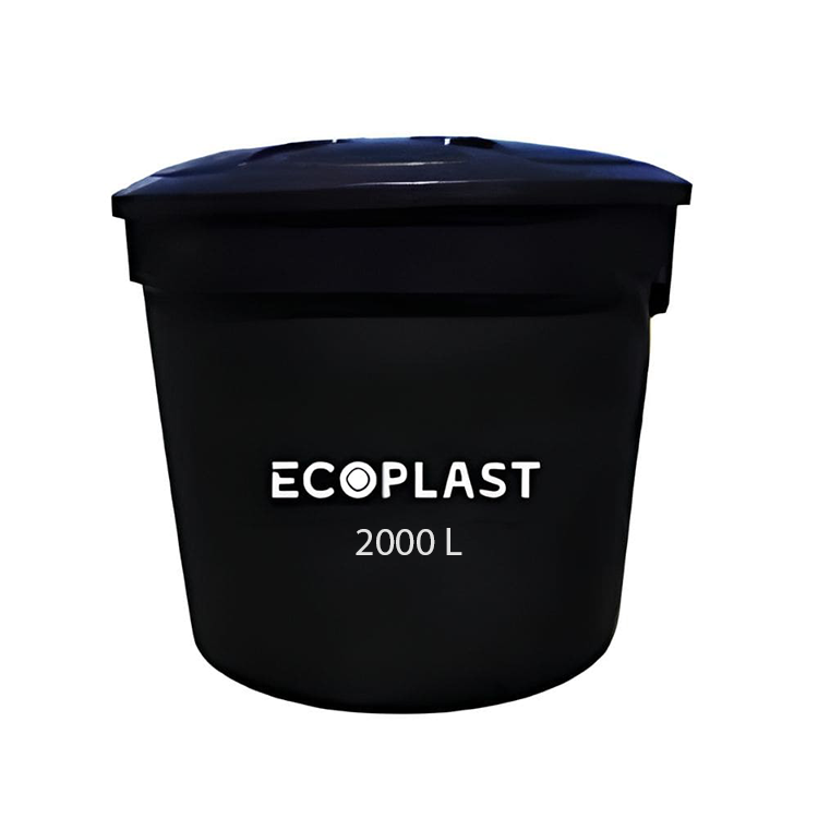 TANQUE ELEV 2000 LTS ECOPLAST NEGRO INT Y EXT MC / COD.110076