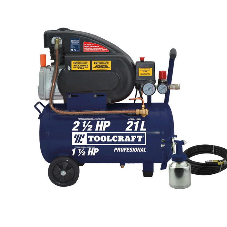 COMPRESOR 21L 2HP TOOLCRAFT+KIT / COD.606026
